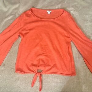 J. Crew Long Sleeve Tie-Front Top